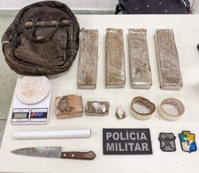 BPChoque apreende mais de 4 kg de maconha e materiais no Japãozinho