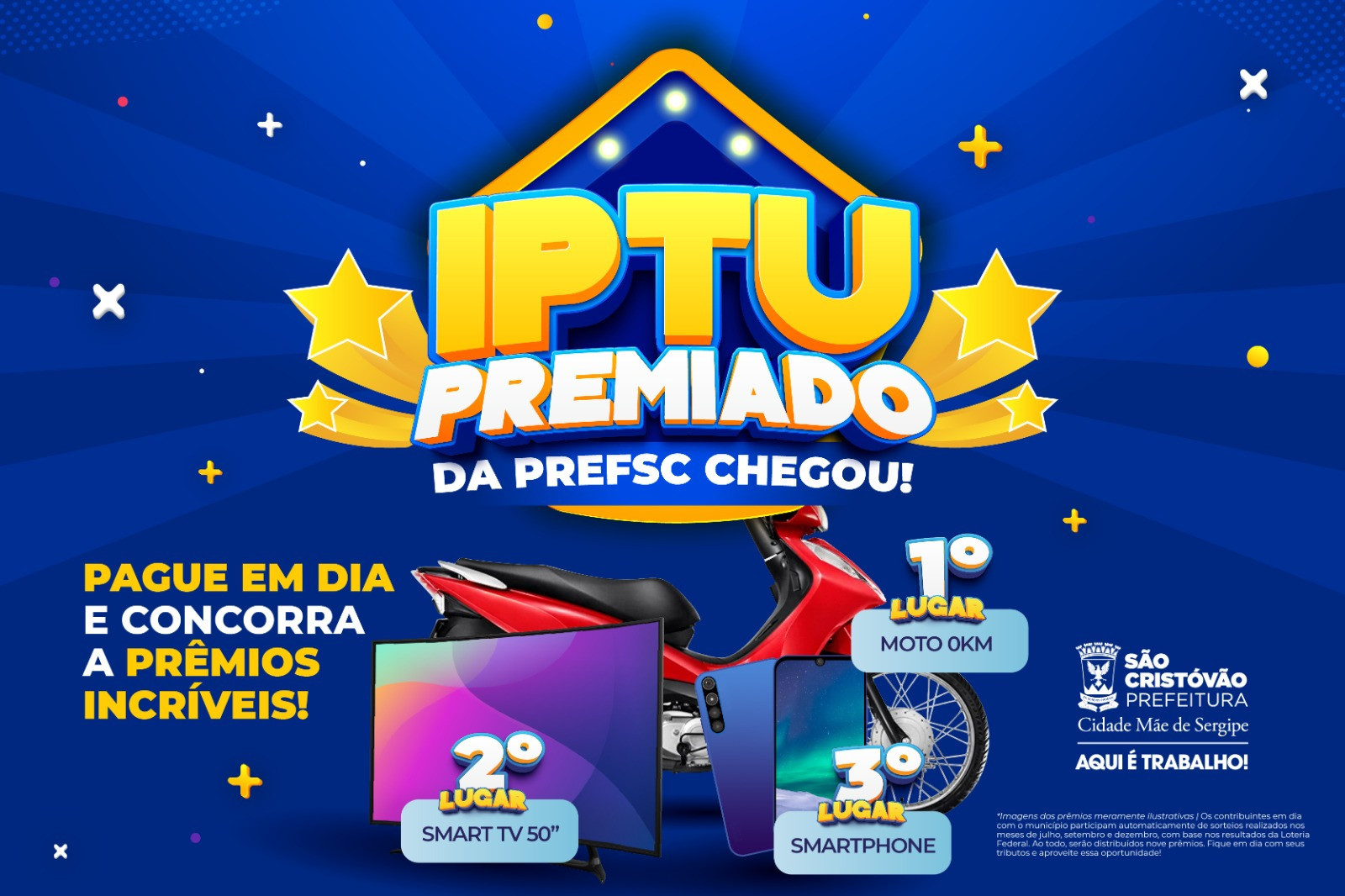 IPTU Premiado: São Cristóvão sorteia prêmios em 29 de julho