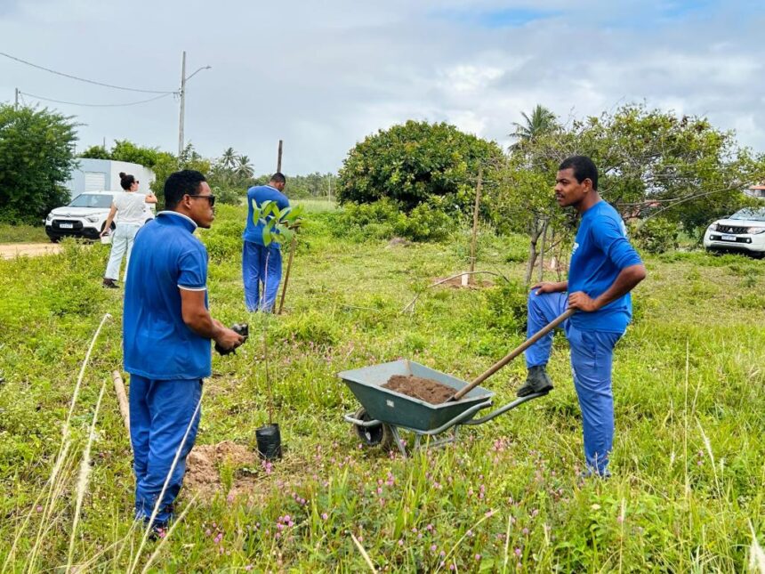 Sema planta 30 mudas de quaresmeira e ipê-cascudo às margens de lagoa no Praia do Refúgio