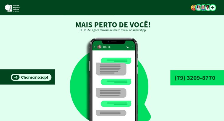 TRE-SE lança atendimento por WhatsApp para eleitores da capital e do interior