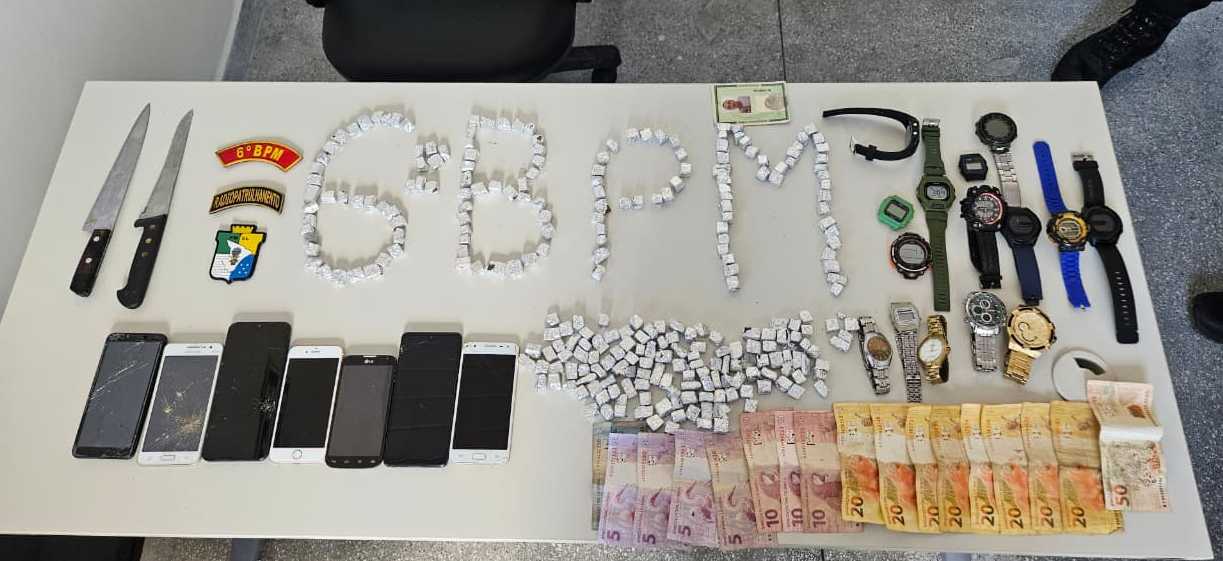 PM prende quatro suspeitos por tráfico após perseguição em Salgado
