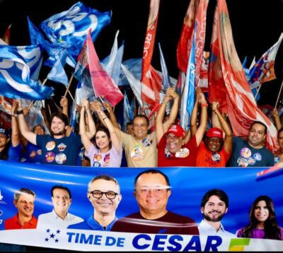 Deputado estadual Jorginho Araujo durante agenda de campanha em Sergipe