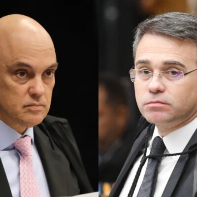 Alexandre de Moraes e André Mendonça no plenário do Supremo